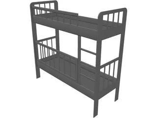 Two-Level Children Bed 3D Model