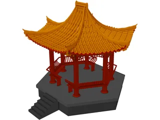 China Garden House 3D Model