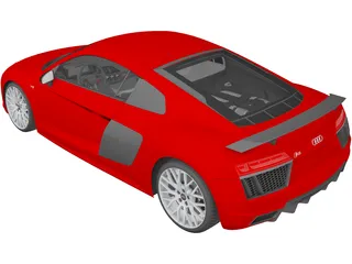 Audi R8 V10 Plus (2016) 3D Model