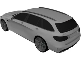 Mercedes-Benz C63 AMG Estate (2014) 3D Model