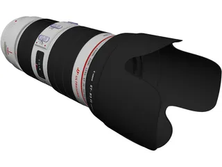 Canon EF 70-200mm f/2.8 L IS USM Lens 3D Model