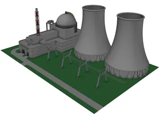 Black Rock River Nuclear Power Plant 3D Model