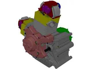 Ducati 900cc Air Cooled Engine 3D Model