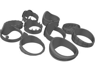 Rings Collection 3D Model