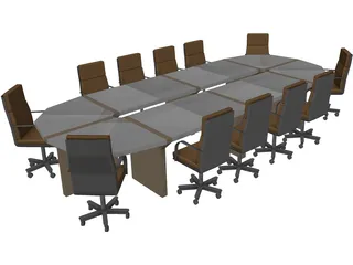 Conference Table 3D Model