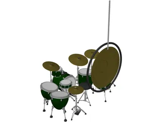 John Bonham Drum Set 3D Model