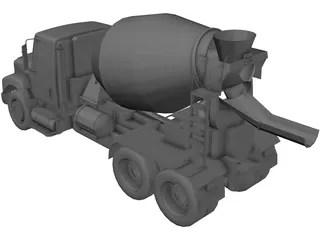 Cement Mixer Truck 3D Model