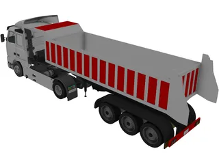 Volvo FH16 Semitrailer Dumper 5 Axle 3D Model