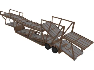 Car Hauler Semi Trailer 3D Model