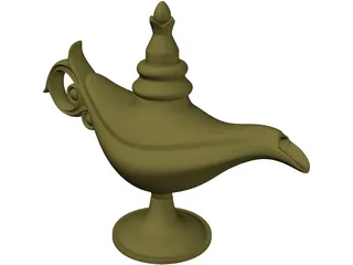 Magic Lamp Genie 3D Model