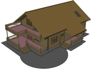 Wooden House 3D Model