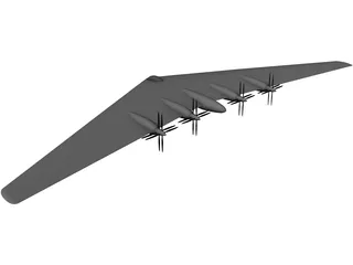XB-113 Flying Wing 3D Model