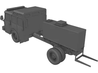 US Fire Truck Chassis 3D Model