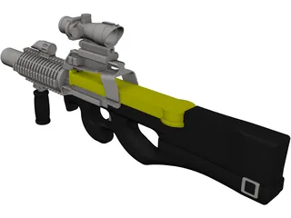 P-90 Machine Gun 3D Model