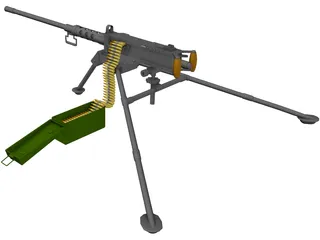 M2A2 HB .50 Cal Machine Gun 3D Model