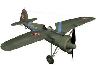 PZL P.11 3D Model