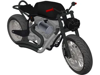 Custom Motorcycle 3D Model