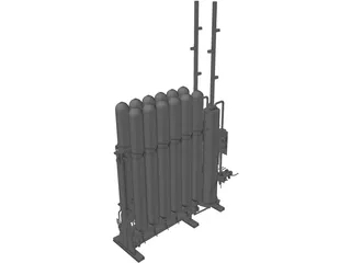 Hydraulic Accumulators Block 3D Model