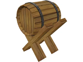 Wine Barrel 3D Model