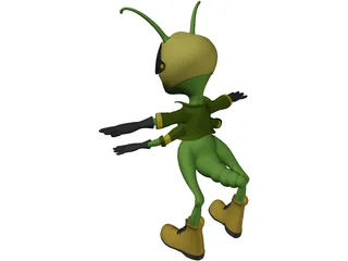 Grasshopper Cartoon 3D Model