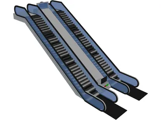 Double Escalator 3D Model