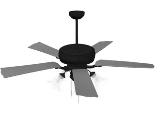 Ceiling Fan with Lamp 3D Model