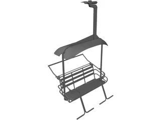 Triple Ski Lift Chair 3D Model