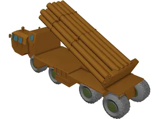 BM-30 Smerch (Tornado) 3D Model