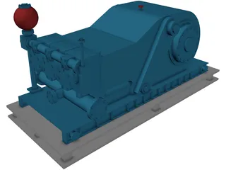 Oil Rig Mud Pump 3D Model