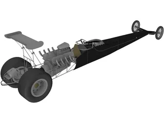 Dragster Rear Engine 3D Model