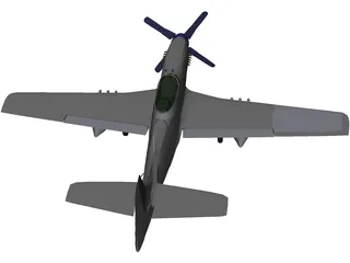 North American Mustang MP51D 3D Model