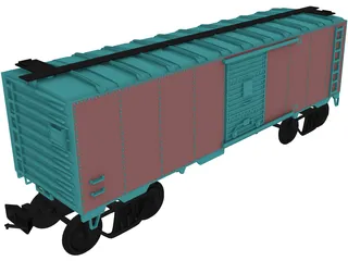 Cargo Wagon Car Box 3D Model