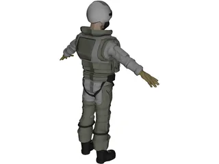 Fighter Pilot 3D Model