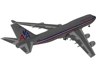 Boeing 747-400 Airliner 3D Model