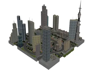 City Part Metropolis 3D Model