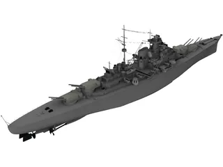 Battleship Bismarck 3D Model