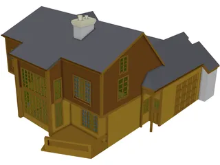 House Two Story Traditional 3D Model