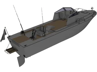 Fishing Boat Wahoo 3D Model