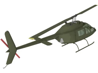 Bell 206 JetRanger [+Interior] 3D Model