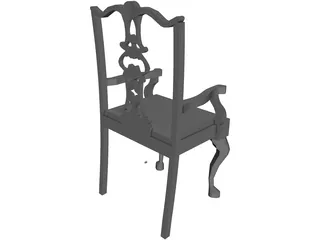 Chair Chippendale Cabriole Leg 3D Model