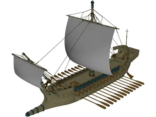 Greek Warship 3D Model