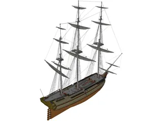 Le Glorieux Ship Of Line 3D Model