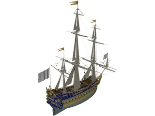 Le Soleil Royal Ship Of Line 3D Model