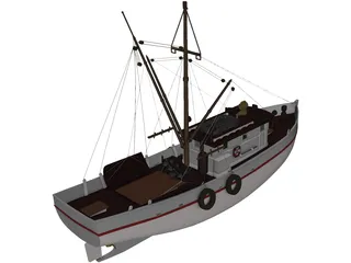 Shrimp Boat 3D Model