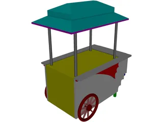 Vending Peddler's Cart 3D Model