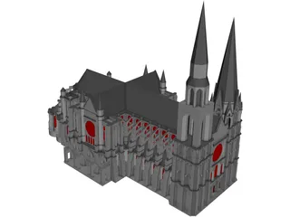 Cathedral Chartres 3D Model