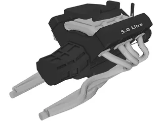 V8 5.0 Litre Engine 3D Model