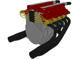 Dodge Viper V10 Engine 3D Model