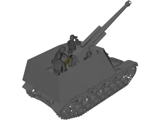 Sd.KfZ 165 Hummel Mobile Artillery 3D Model