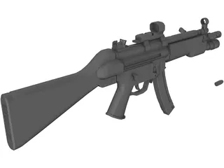 H&K MP5A4 Tactical Submachinegun 3D Model